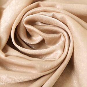 SHERWAY 2 Panels 4.8 Feet x 10 Feet Light Beige Thick Satin Wedding Backdrop Drapes, Non-Transparent Nude Window Curtains for Party Ceremony Stage Decoration