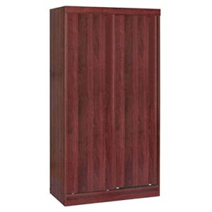 better home products modern wood double sliding door wardrobe mahogany
