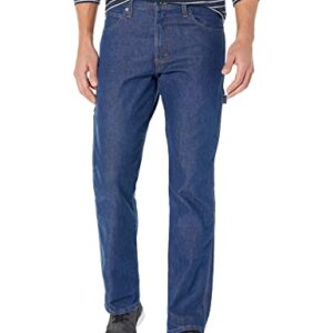 Dickies Men's Regular Fit Straight Carpenter Jean, Stonewashed Indigo Blue, 36 32