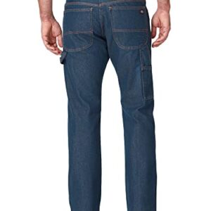 Dickies Men's Regular Fit Straight Carpenter Jean, Stonewashed Indigo Blue, 36 32