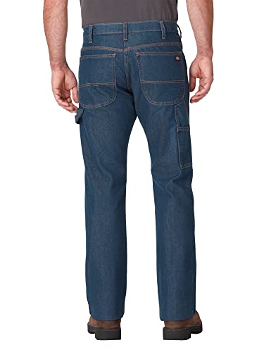 Dickies Men's Regular Fit Straight Carpenter Jean, Stonewashed Indigo Blue, 36 32