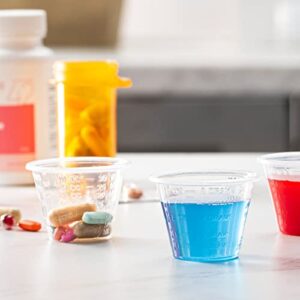 [300 Count - 1 oz.] Plastic Disposable Medicine Measuring Cup for Liquid Medicine, Epoxy, & Pills