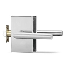 Berlin Modisch Passage Lever Door Handle and Single Cylinder Deadbolt Lock and Key Designer Series Lever Handle Set [Front Door or Office] Handleset Heavy Duty – Satin Nickel Finish