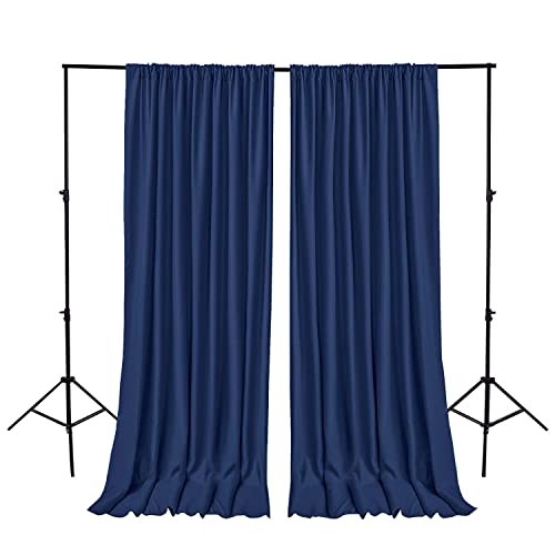 Hiasan Backdrop Curtains for Parties, Polyester Photography Backdrop Drapes for Family Gatherings, Wedding Decorations, 5ftx10ft, Set of 2 Panels