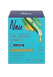 nair sugar spa, wax free sugar waxing kit for women. sugar wax kit for hair removal, natural ingredient body wax hair remover for legs, underarms, and bikini hair removal, 250ml