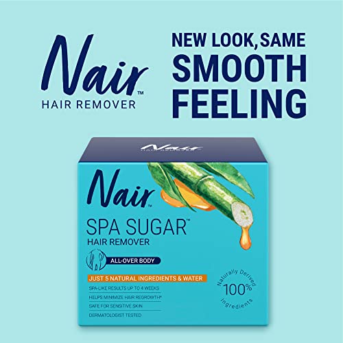 Nair Sugar Spa, Wax Free Sugar Waxing Kit for Women. Sugar Wax Kit for Hair Removal, Natural Ingredient Body Wax Hair Remover for Legs, Underarms, and Bikini Hair Removal, 250mL