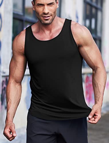 COOFANDY Men's 3 Pack Quick Dry Workout Tank Top Gym Muscle Tee Fitness Bodybuilding Sleeveless T Shirt