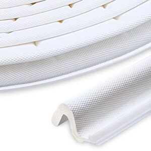 door weather stripping door seal strip for door frame, 26 feet "q" foam weather stripping with pvc flange slot for doors windows, installation seals large gap, easy cut to size (white)