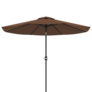 greesum patio umbrella, outdoor market table parasol with push button tilt, crank and 8 sturdy ribs for garden, lawn backyard & pool, brown