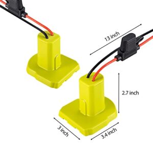 Upgraded Power Wheel Adaptor for Ryobi 18V Battery with Fuse & Wire terminals,Power Connector for Rc Car, Robotics,Rc Truck, DIY,Work for 18V P100 P102 P103 P107 P108 Li-ion & Ni-CD Battery