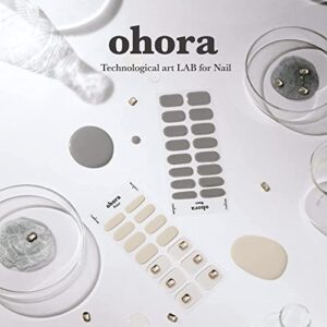 ohora Semi Cured Gel Nail Strips (N Cream Beige) - Works with Any Nail Lamps, Salon-Quality, Long Lasting, Easy to Apply & Remove - Includes 2 Prep Pads, Nail File & Wooden Stick - Beige