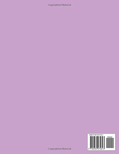 Notebook: Unlined/Plain Notebook - Large (8.5 x 11 inches) - 100 Pages - Lilac Cover