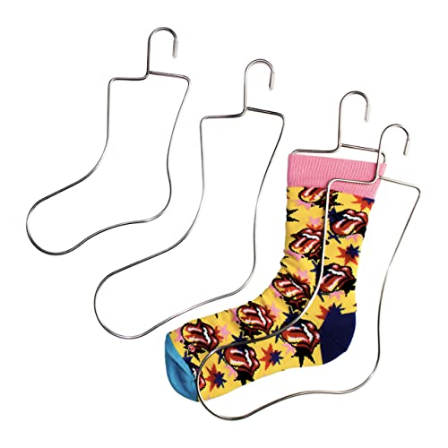 SILLY MONKEY Junior Kids Size Sock Blockers and Laundry Drying Hanger Rack Stainless Steel, Complete with 3 Pairs of Small Medium Large Sock Blockers for Fast Drying and Displaying Hand Knitted Socks