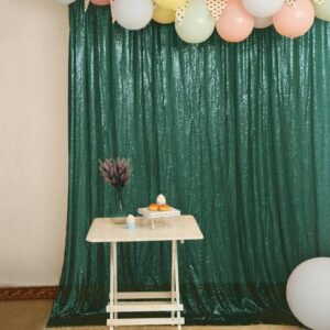 Efavormart 8ft Hunter Emerald Green Sequin Photo Booth Backdrop Photography Backdrop with Rod Pockets