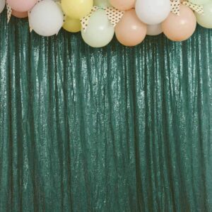 Efavormart 8ft Hunter Emerald Green Sequin Photo Booth Backdrop Photography Backdrop with Rod Pockets