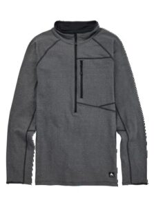 burton men's standard stockrun grid half-zip fleece, true black, x-large