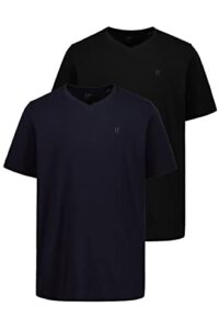 jp 1880 menswear big & tall plus size l-8xl 2 pack of essential v-neck tees black xxx-large 711318130