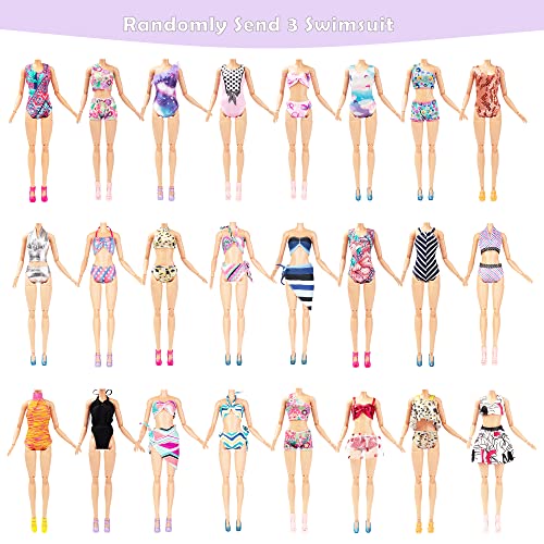 Doll Clothes and Accessories - 34 Items Unique H-Douture, 5 Party Dress, 3 Beautiful Fishtail Skirt and 3 Quality Swimsuit, Hanger Crown Necklace Bracelet Pack and 10 Shoes