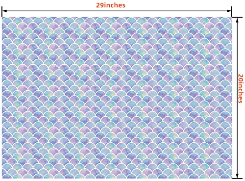 PlandRichW Birthday Wrapping Paper Folded for Girls Kids Baby Women Mermaid Scale Scallop Galaxy 4 Styles of Gift Wrapping Paper for Weddings Graduation Anniversaries 12 Sheets 20 X 29 Inch