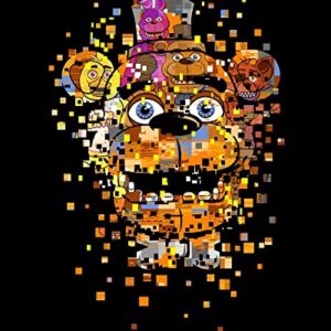 Five Nights at Freddy's Disintegrating Freddy Fazbear Boy's Black T-Shirt-Large