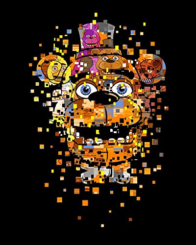 Five Nights at Freddy's Disintegrating Freddy Fazbear Boy's Black T-Shirt-Large