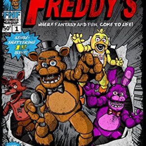 Five Nights at Freddy's Comic Cover Art Boy's Charcoal Heather T-Shirt-Medium