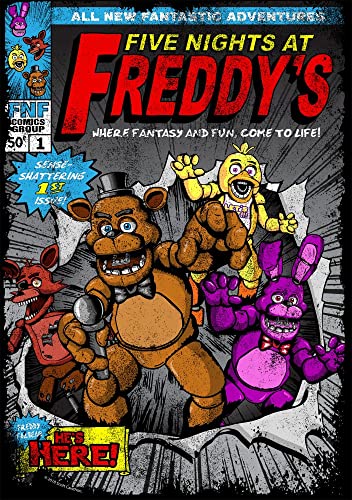 Five Nights at Freddy's Comic Cover Art Boy's Charcoal Heather T-Shirt-Medium