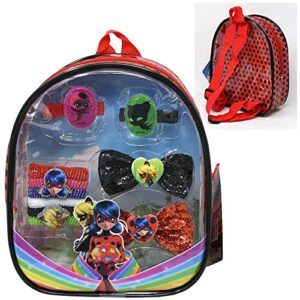 miraculous ladybug hair accessory backpack- included clip, ponies & bows