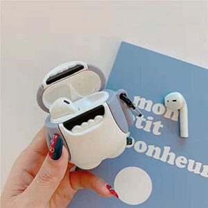 Compatible for Airpods 1/2 Case Cover, 3D Cute Cartoon Funny Fun, Silicone Air pods Stylish Chic Character Skin Keychain Kits,Funny Boys Girls Kids Teens Women Cases for Airpods 1&2