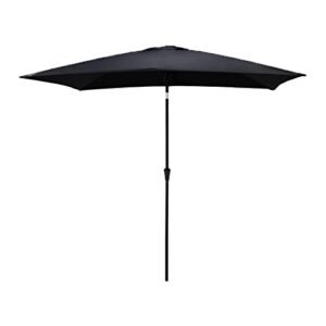 flame&shade 6.5 x 10 ft rectangular outdoor market patio table umbrella with tilt, black