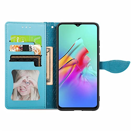 ShinyCase for Infinix Smart 5 Phone Cases,Embossed Mandala Flower Flip Wallet PU Leather Cover for Infinix Smart 5 Magnetic Closure Kickstand Card Slots Protection Case for Infinix Smart 5,Sky Blue