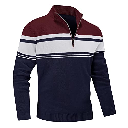 MAGNIVIT Sweatshirt for Men Regular fit Winter Thermal Warm Pullover Navy Wine Red