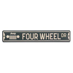 open road brands jeep four wheel drive street sign - jeep metal street sign for garage, man cave or shop