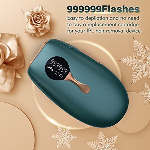 Vimproce IPL Hair Removal with Cooling System, Permanent Hair Removal Device for Women and Men, Painless Hair Remover Upgraded to 999999 Flashes for Face Arm Armpit Leg Bikini Line Home Use, Corded