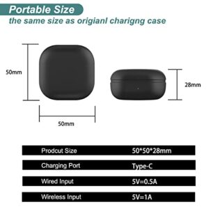 Kissmart Charging Case for Samsung Galaxy Buds 2, Replacement Charger Case Dock Station for Galaxy Buds 2 SM-R177 (Black)