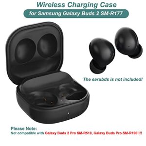 Kissmart Charging Case for Samsung Galaxy Buds 2, Replacement Charger Case Dock Station for Galaxy Buds 2 SM-R177 (Black)