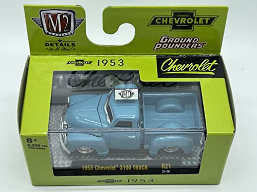 M2 Machines Ground Pounders 1953 Chevy 3100 Truck 1:64 Scale R21 21-06 Teal by M2 Collectible Details Like NO Other! 1 of 6250