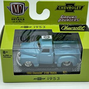 M2 Machines Ground Pounders 1953 Chevy 3100 Truck 1:64 Scale R21 21-06 Teal by M2 Collectible Details Like NO Other! 1 of 6250