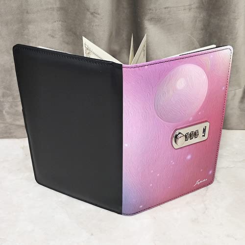 AZPINGPAN Horizontal Creative PU Leather Diary with Combination Lock丨Thickening A5 Secret Password Notebook Journal Digital Locking Personal Writing Diary Notepad Handbook Sketchbook