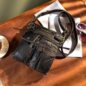 Montana West Crossbody Bag for Women Soft Leather Multi Pocket Shoulder Bags Vintage Women's Purses and Handbags MWC-046BZ