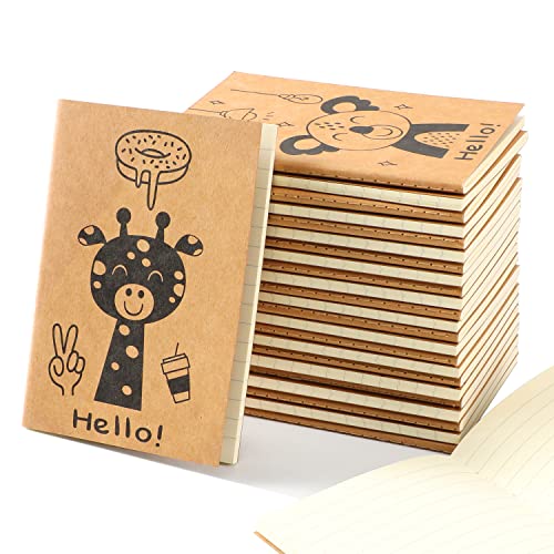 Sikao 24 Pack Cute Animals Mini Notebooks for Kids Party Favors, A6 Small Notebooks for Girls Teens, Notebook Bulk for Class Prizes Bag Stuffer, Little Journals for Kids, Happy Mini Journal