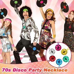 42 Pcs Disco Ball Necklaces 70s Disco Party Necklaces 1.5 Inches Disco Necklace Assorted Color Disco Party Decorations Disco Accessories for Halloween Party Favors Xmas Home Decor Costume Accessories