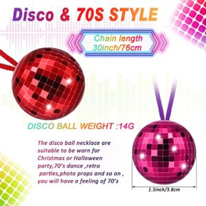 42 Pcs Disco Ball Necklaces 70s Disco Party Necklaces 1.5 Inches Disco Necklace Assorted Color Disco Party Decorations Disco Accessories for Halloween Party Favors Xmas Home Decor Costume Accessories