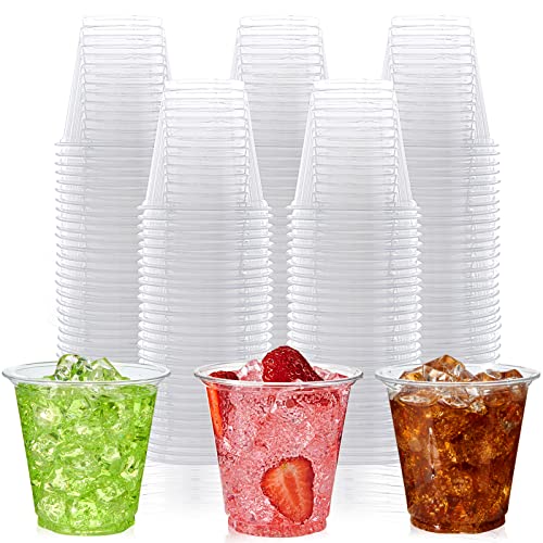 Lilymicky [300 Pack] 5 oz Clear Plastic Cups, Disposable Plastic Shot Glasses, 5 Ounce Plastic Party Drinking Cups for Gatherings, Carnival, and any Events