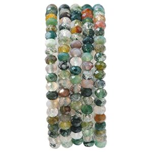 BEADIA Natural Indian Agate Beads 4x2mm 120pcs Faceted Rondelle Loose Semi Gemstone Beads for Jewelry Making Design