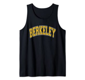 berkeley california ca varsity style amber text tank top