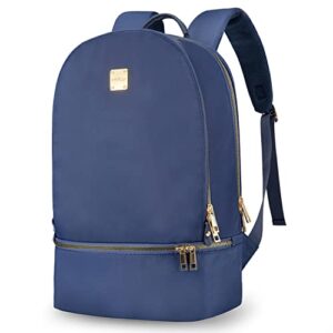 kamlui 15.6-inch laptop backpack for women nylon waterproof work laptop bag stylish teacher backpack business computer bags college laptop bookbag, blue