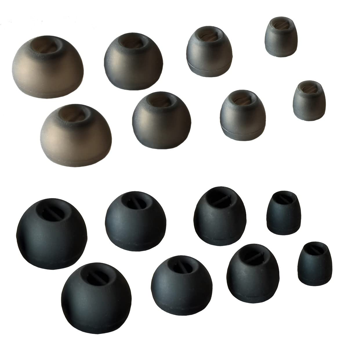 Luckvan 8 Pairs Replacement Ear Tips for Sennheiser Earbuds Replacement Silicone Tips Sennheiser Ear Tips Extra Small Ear Tips, Black