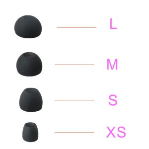 Luckvan 8 Pairs Replacement Ear Tips for Sennheiser Earbuds Replacement Silicone Tips Sennheiser Ear Tips Extra Small Ear Tips, Black