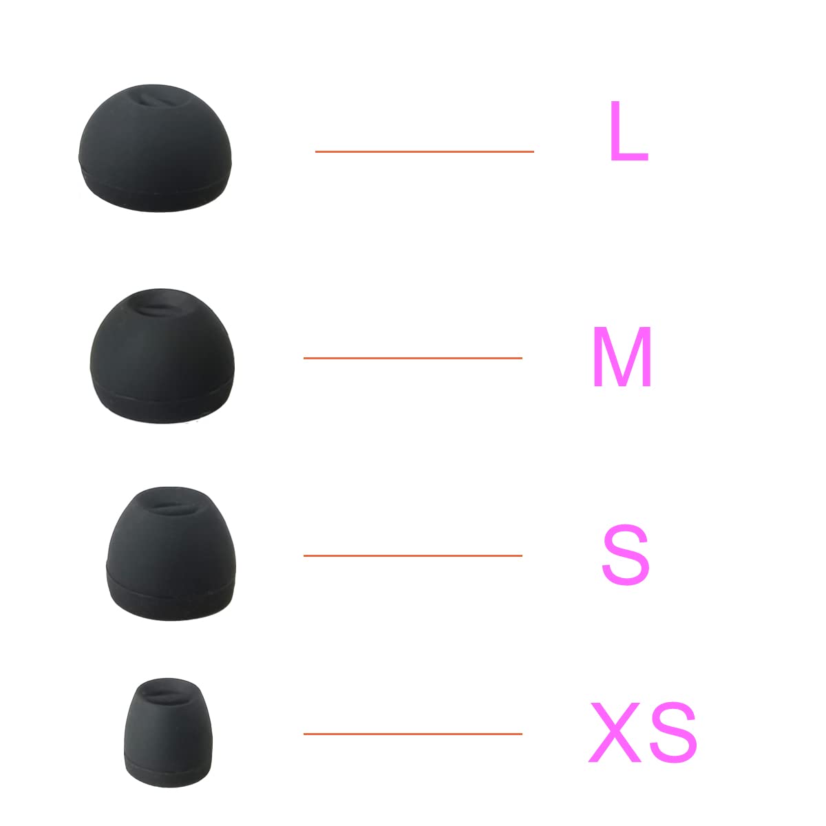 Luckvan 8 Pairs Replacement Ear Tips for Sennheiser Earbuds Replacement Silicone Tips Sennheiser Ear Tips Extra Small Ear Tips, Black